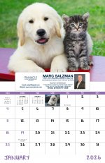 Puppies & Kittens Wall Calendar-Window Ad #7507